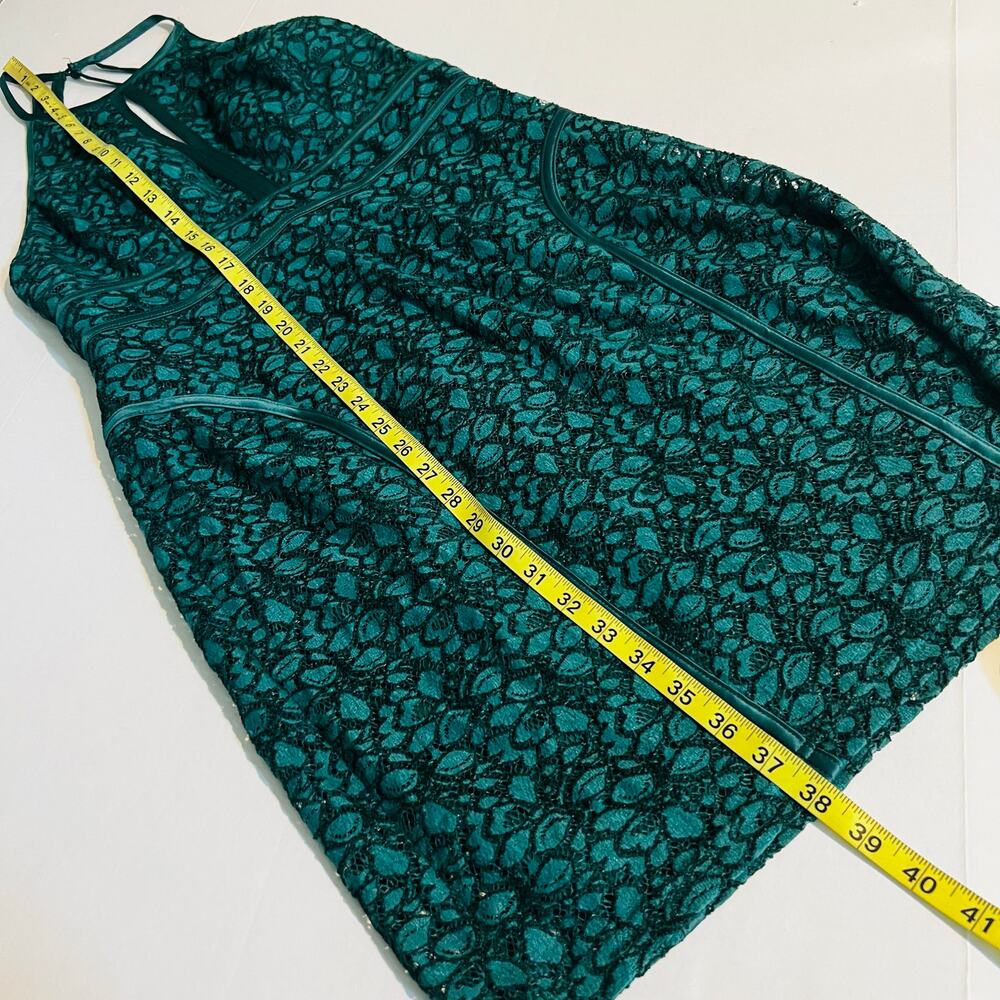 Xscape Lace High Neck Sheath Dress Size 10 Green - Picture 6 of 7
